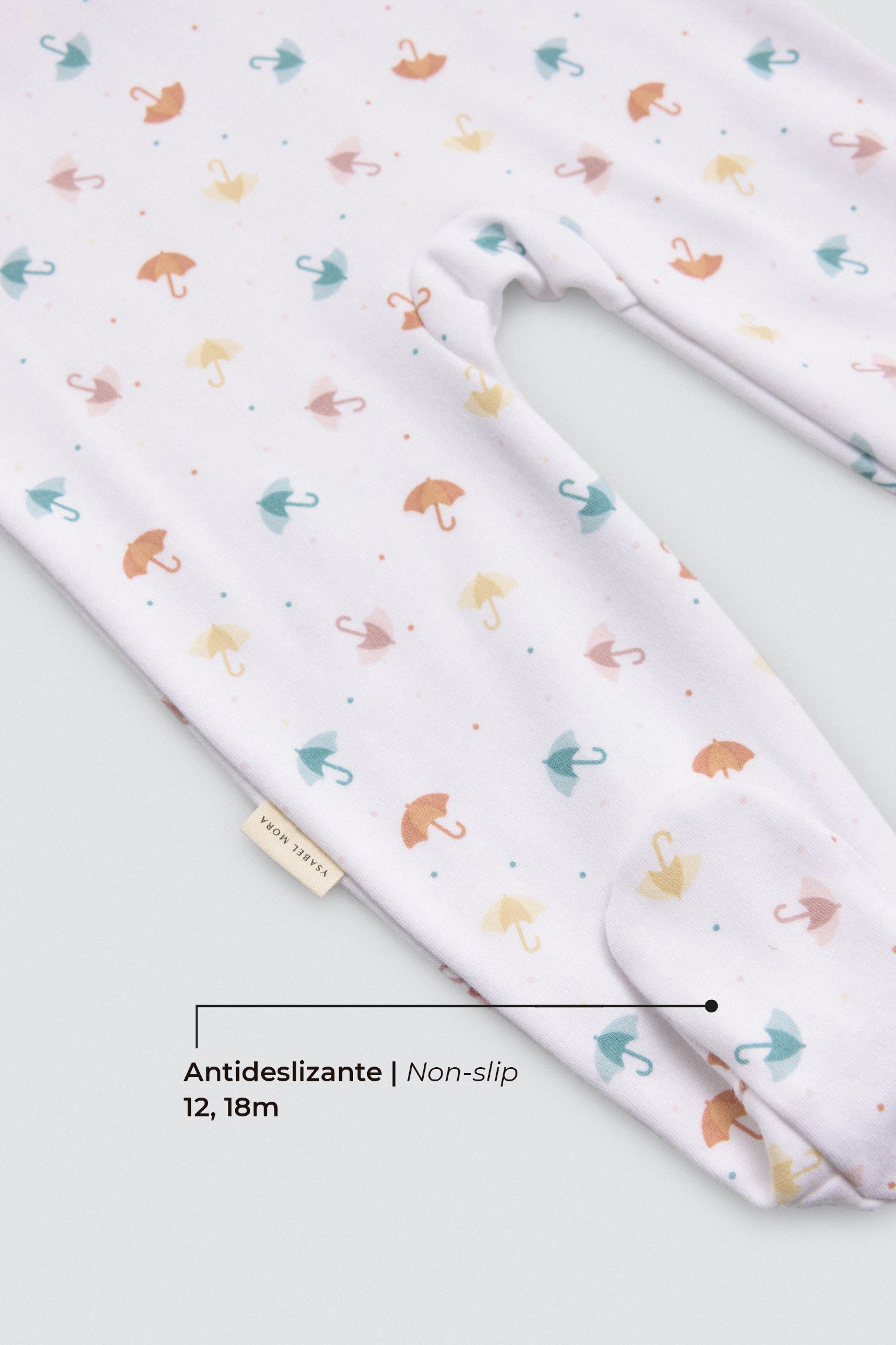 Rain print long-sleeved baby romper