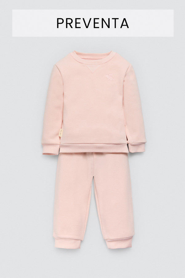 PRE-SALE Basic baby set: pink sweatshirt and joggers