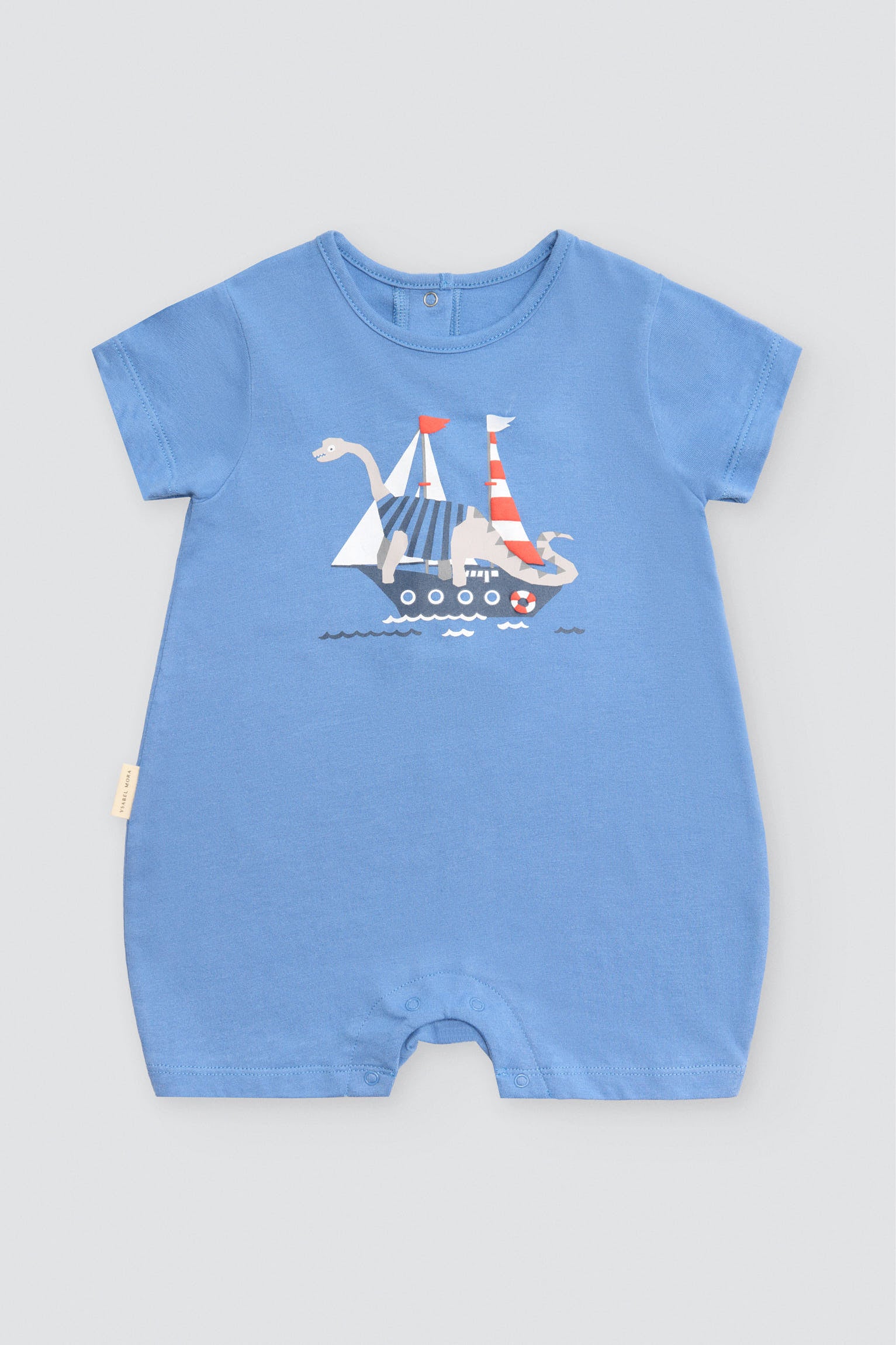 Pelele bebé manga corta estampado barco - Ysabel Mora