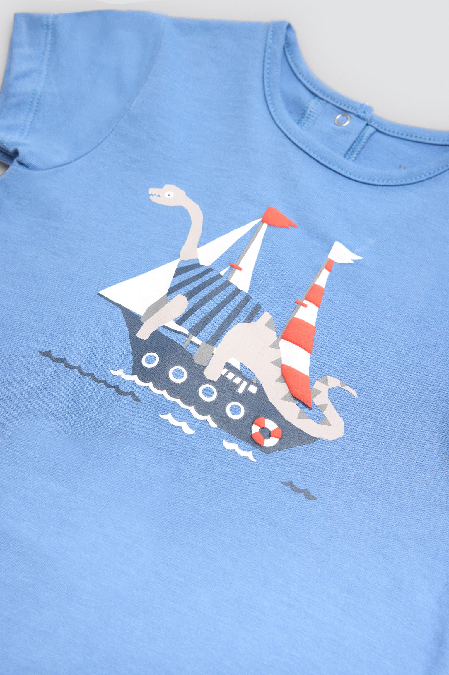 Pelele bebé manga corta estampado barco - Ysabel Mora