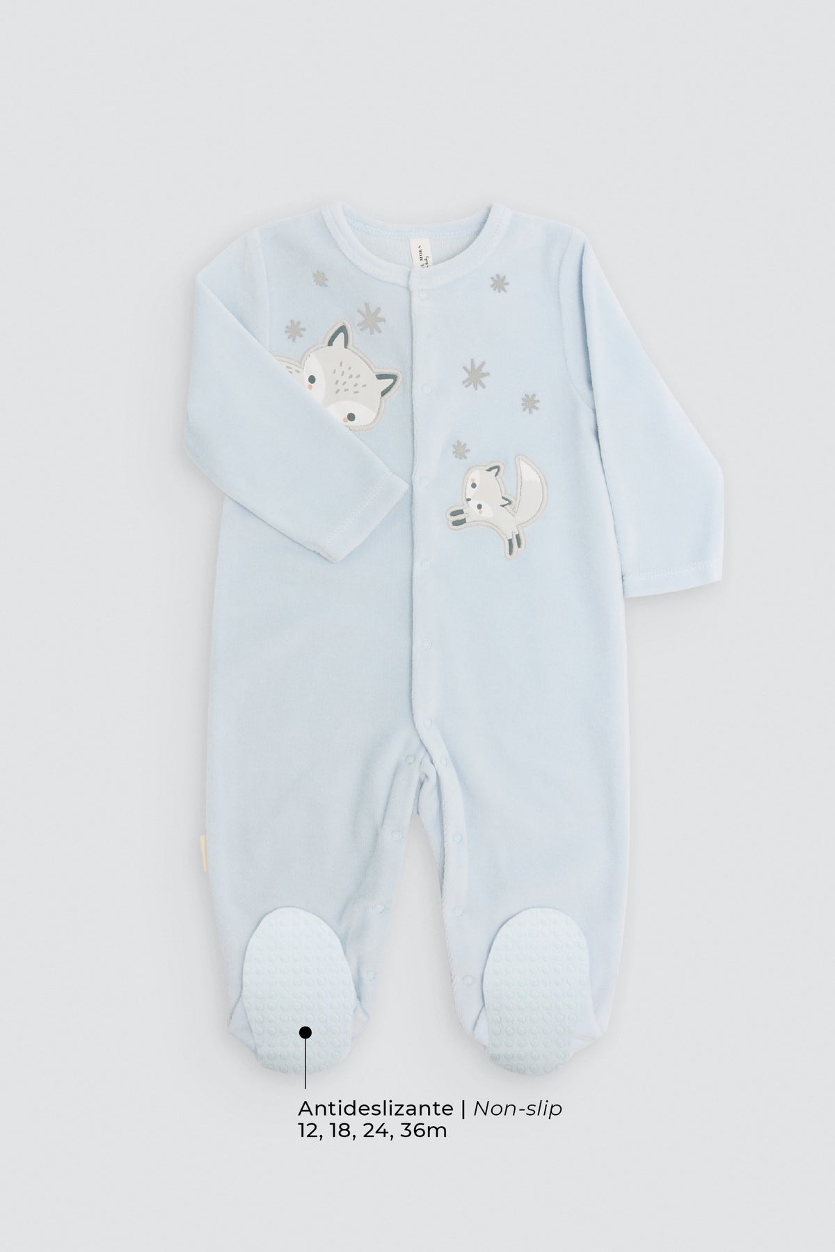 Pelele bebé terciopelo estampado zorros - Ysabel Mora