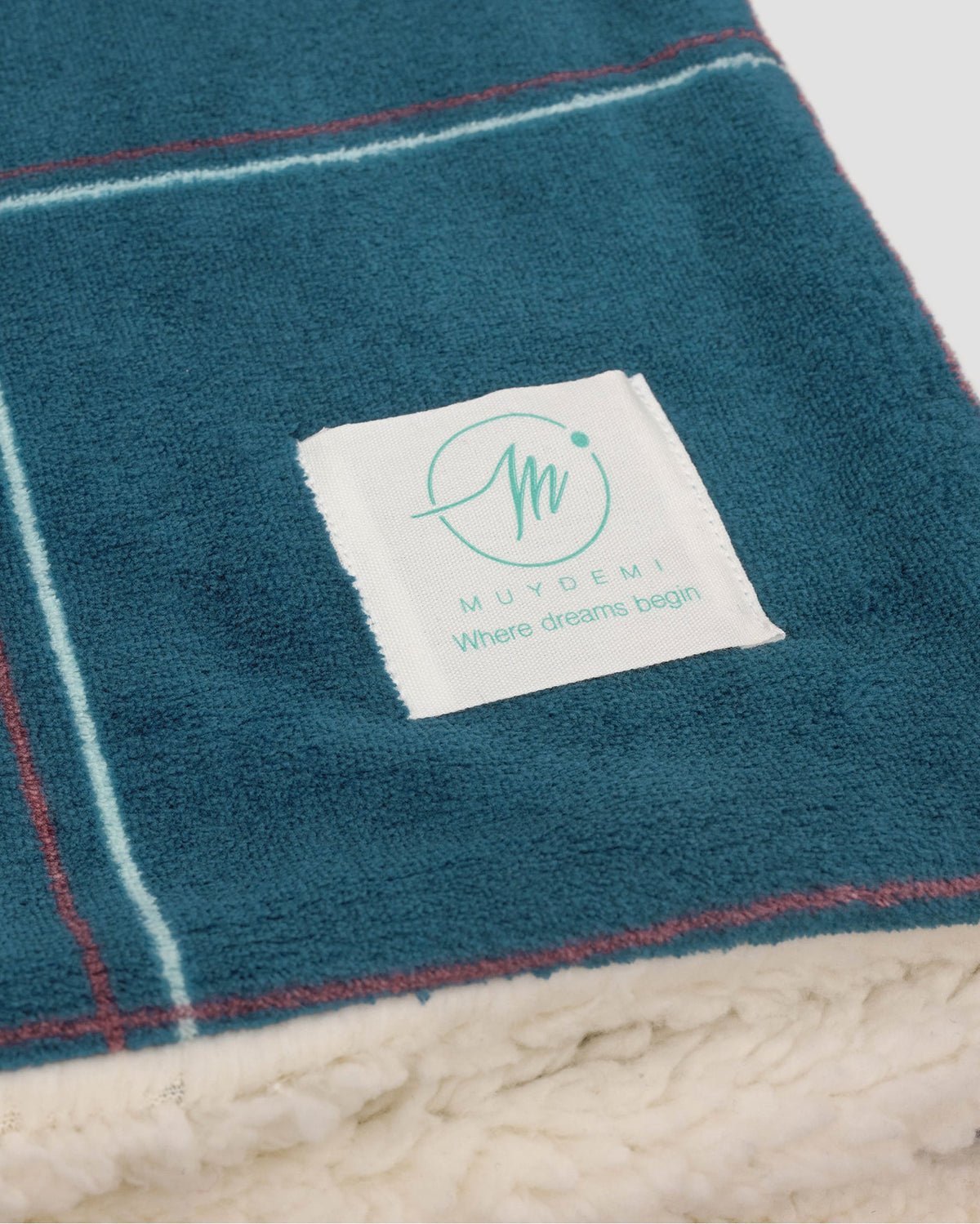 Checked shearling blanket