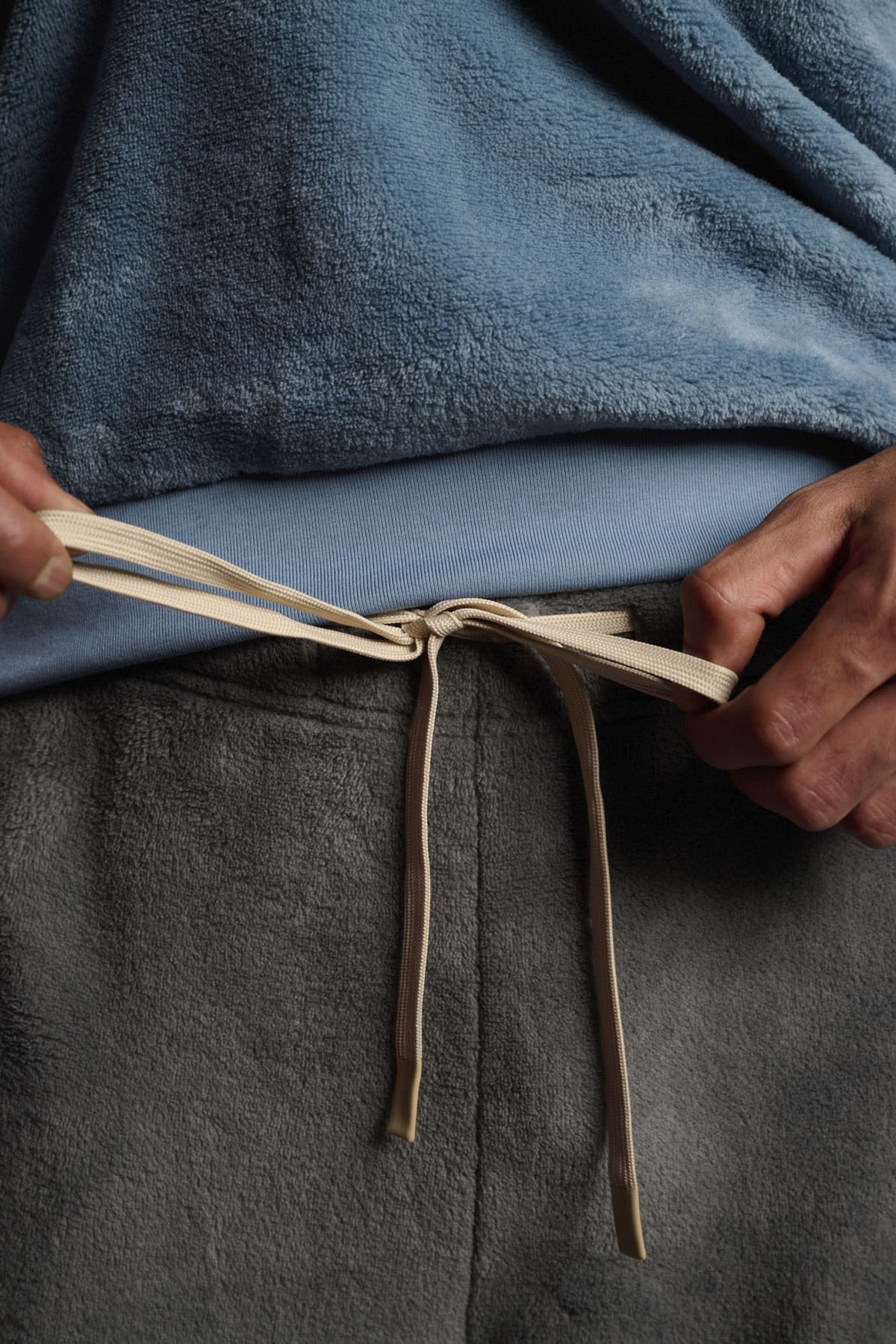 Men's long blue and grey coral fleece The Real Racer pyjamas