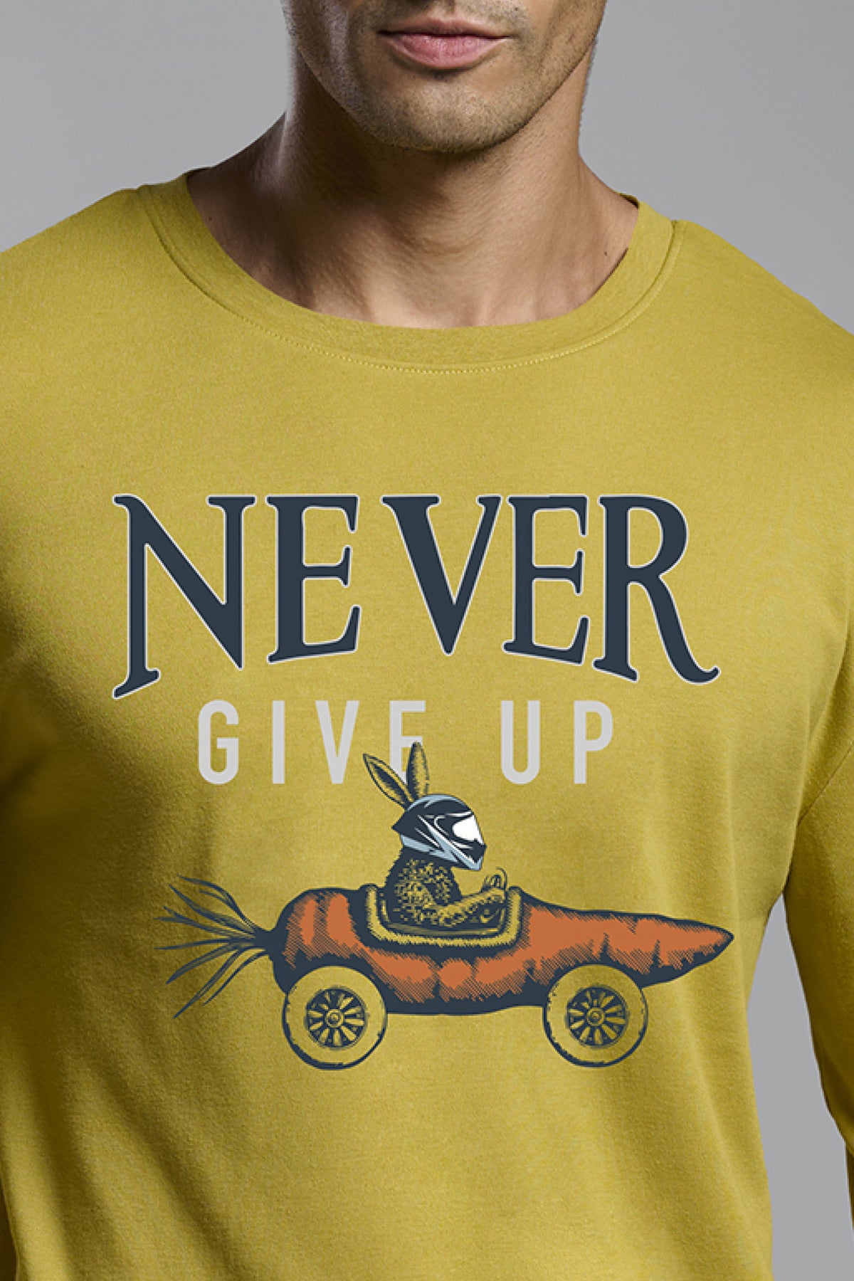 Men's long brushed Never Give Up driver-print pyjamas