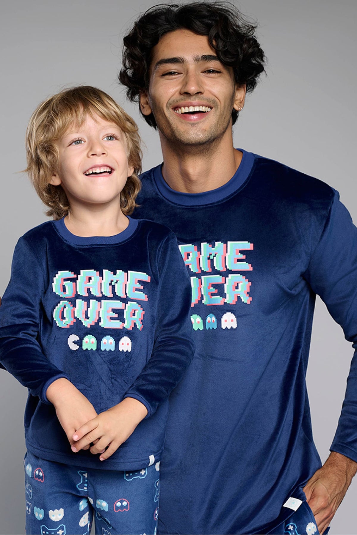 Boys' long velvet Game Over pyjamas