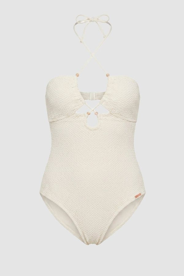 Ivory crisscross swimsuit set @beagonzalez