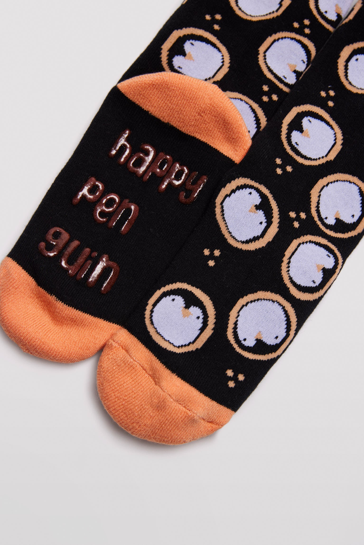 Pack of 3 children's non-slip thermal socks with happy penguin prints