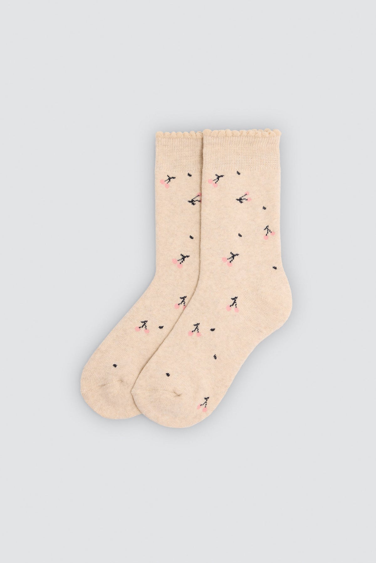 Pack of 3 girls' thermal socks with cherry and heart prints