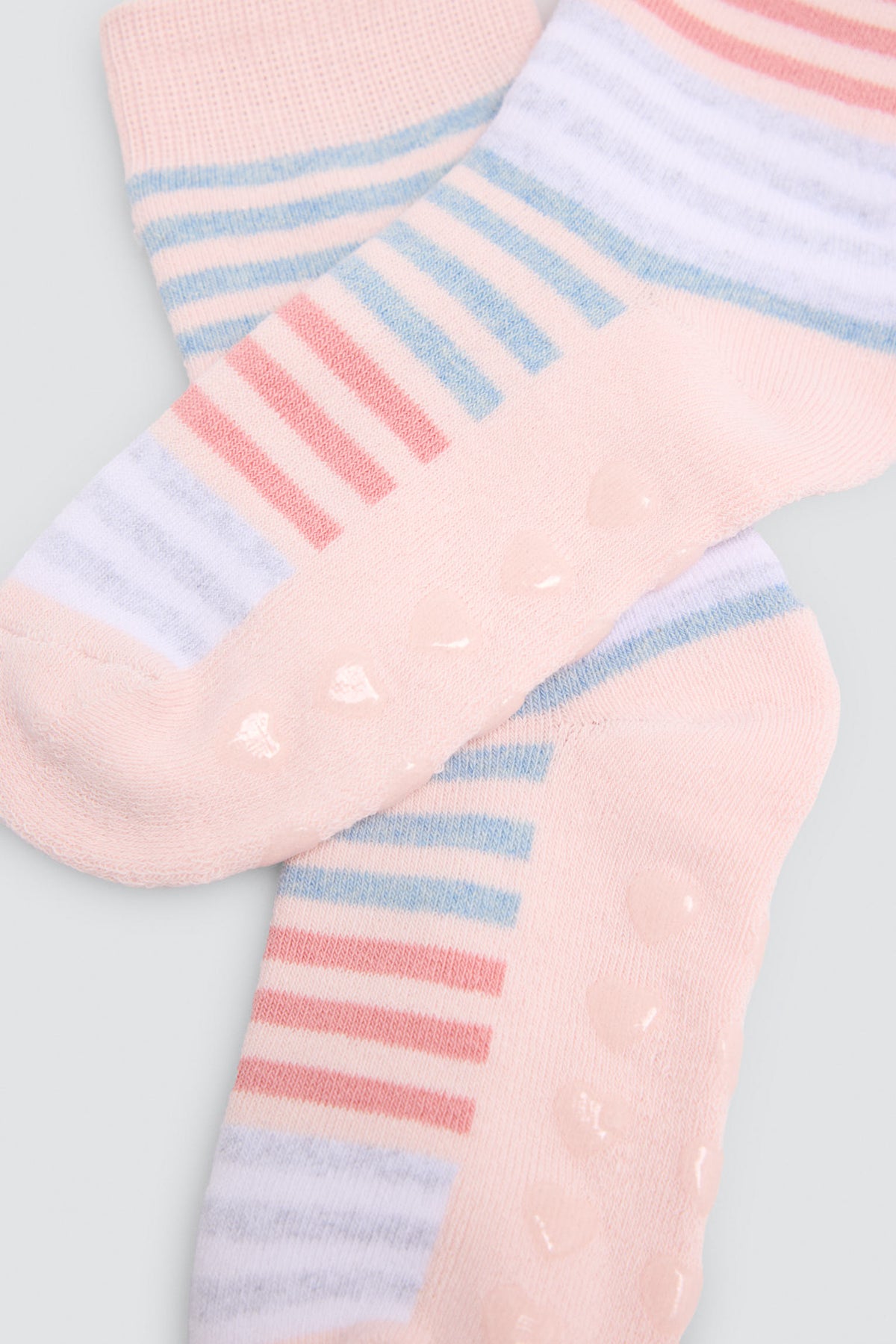 Pack of 3 girls' thermal non-slip socks with bear and penguin prints