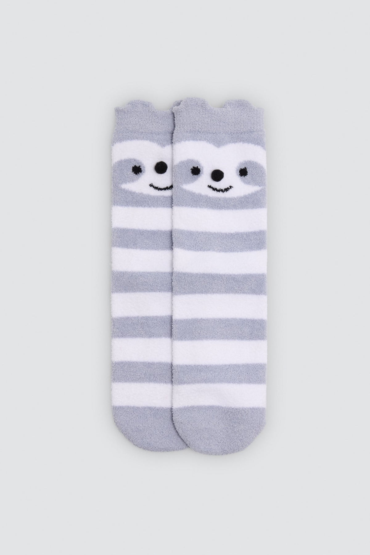 Pack of 3 girls' thermal non-slip socks with 3D animal-face details