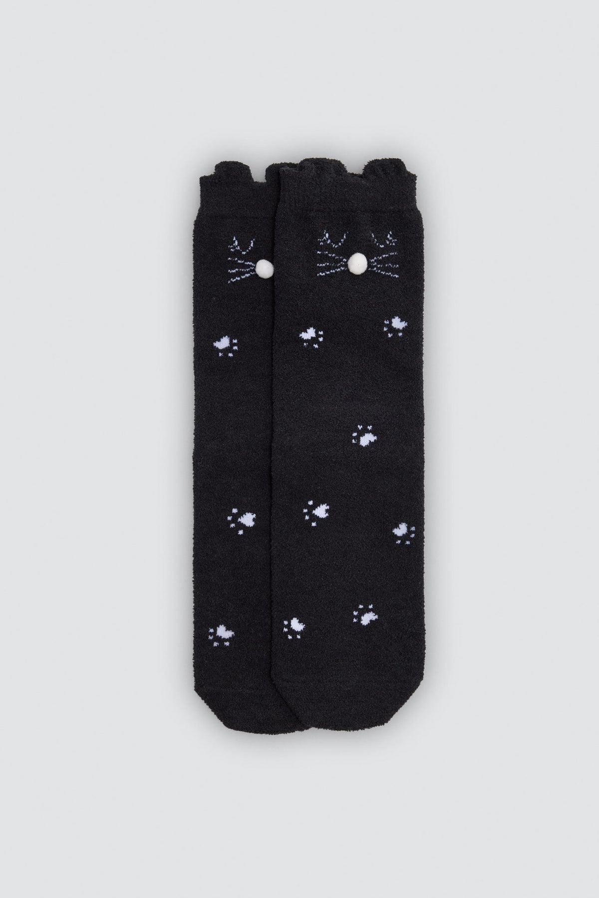 Pack of 3 girls' thermal non-slip socks with 3D animal-face details