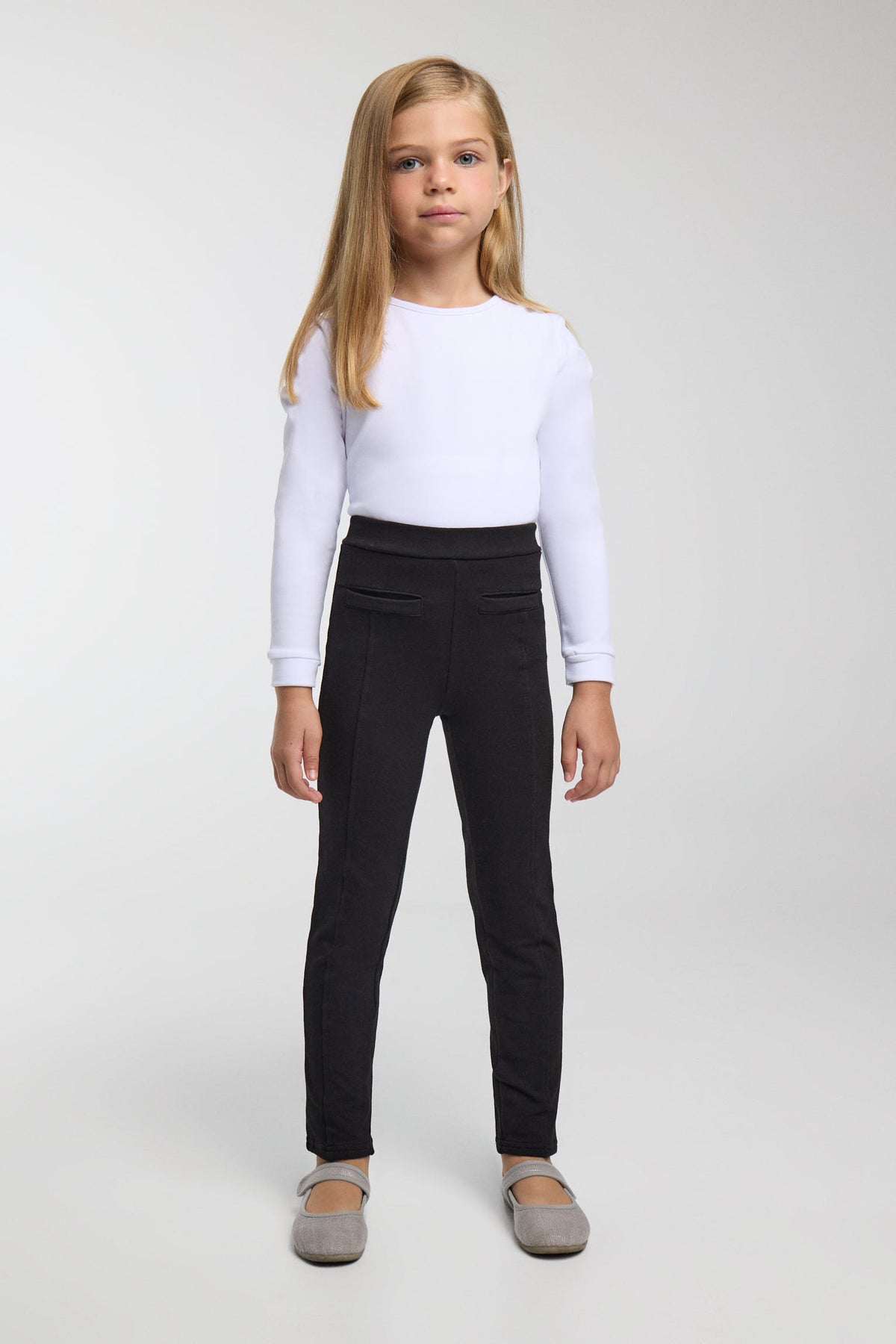 THERMAL Girls' black brushed skinny leggings