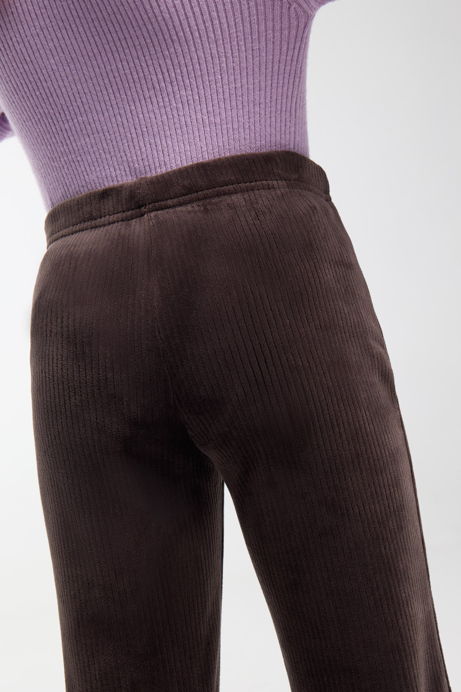 ULTRA THERMAL Girls' chocolate-brown brushed corduroy-effect trousers