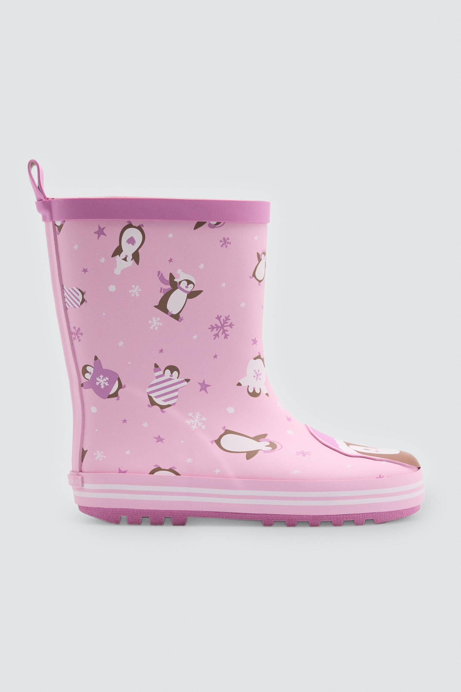 PRE-ORDER Girls' penguin-print wellington boots with lining