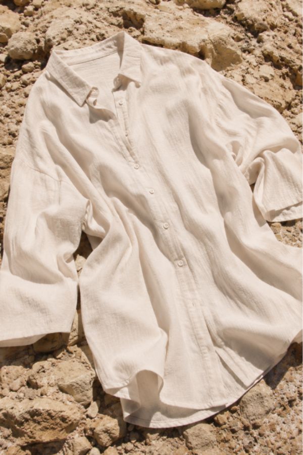 Long shirt with linen