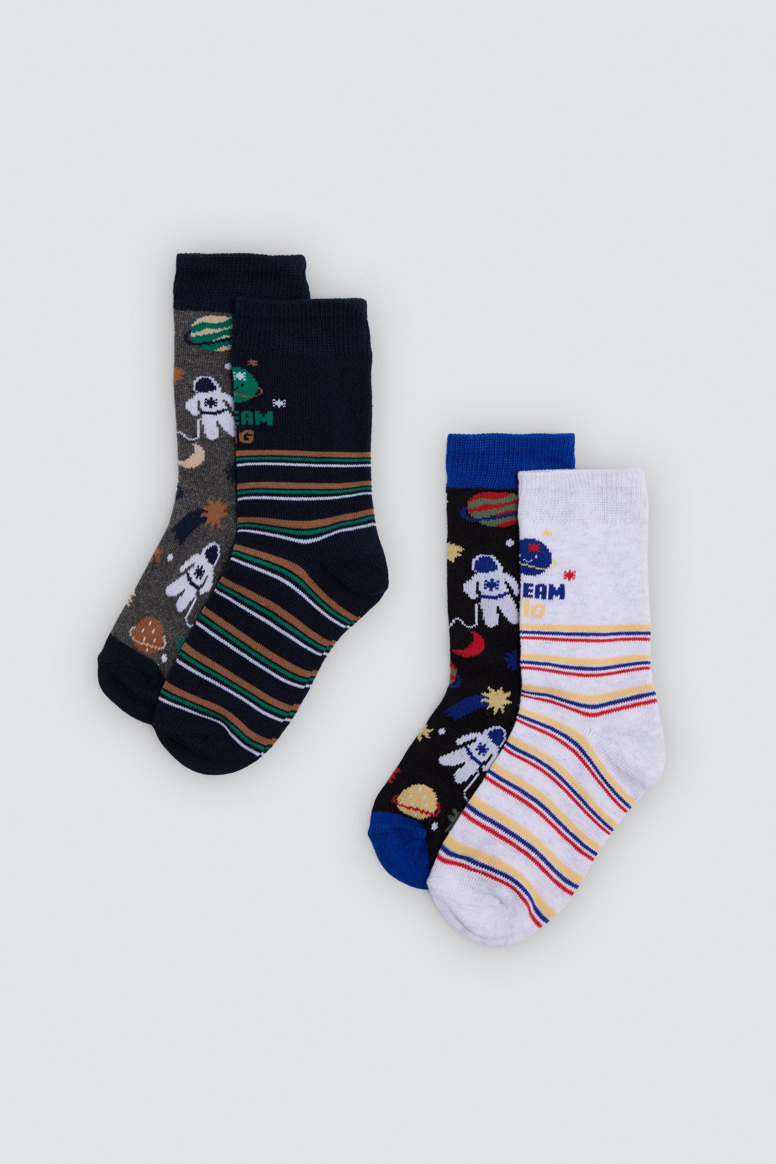 Pack of 4 astronaut-print socks