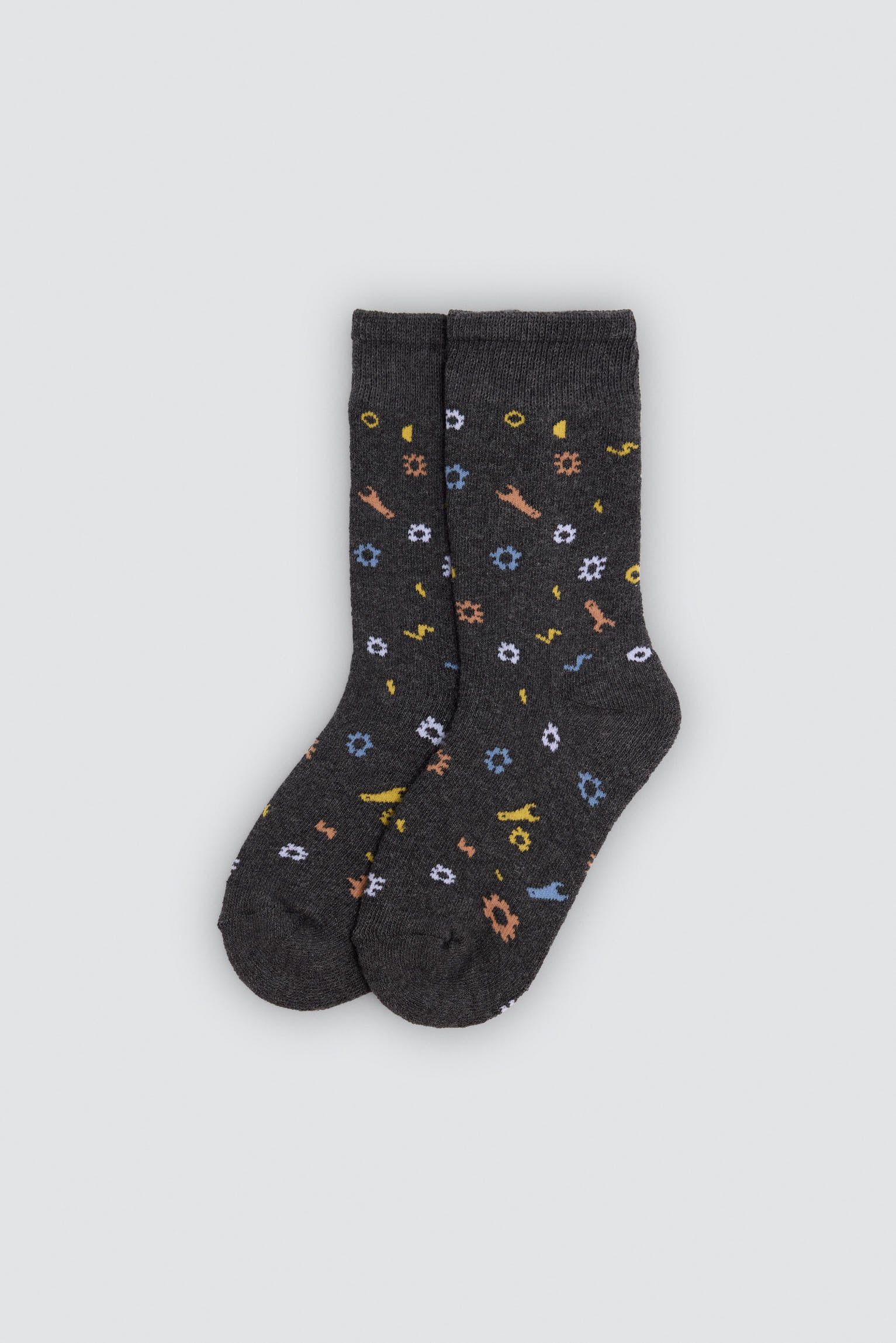 Pack of 3 boys' thermal socks with tool and sign prints