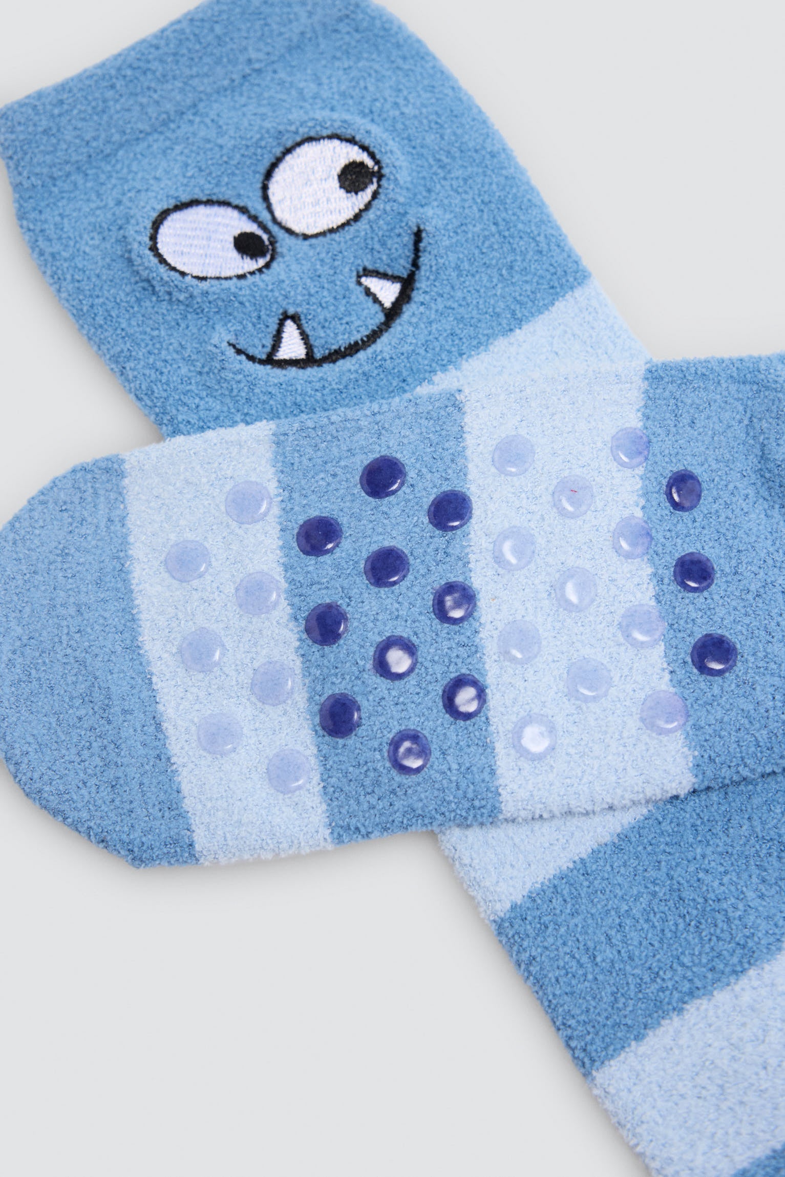 Pack of 3 boys' non-slip monster striped socks