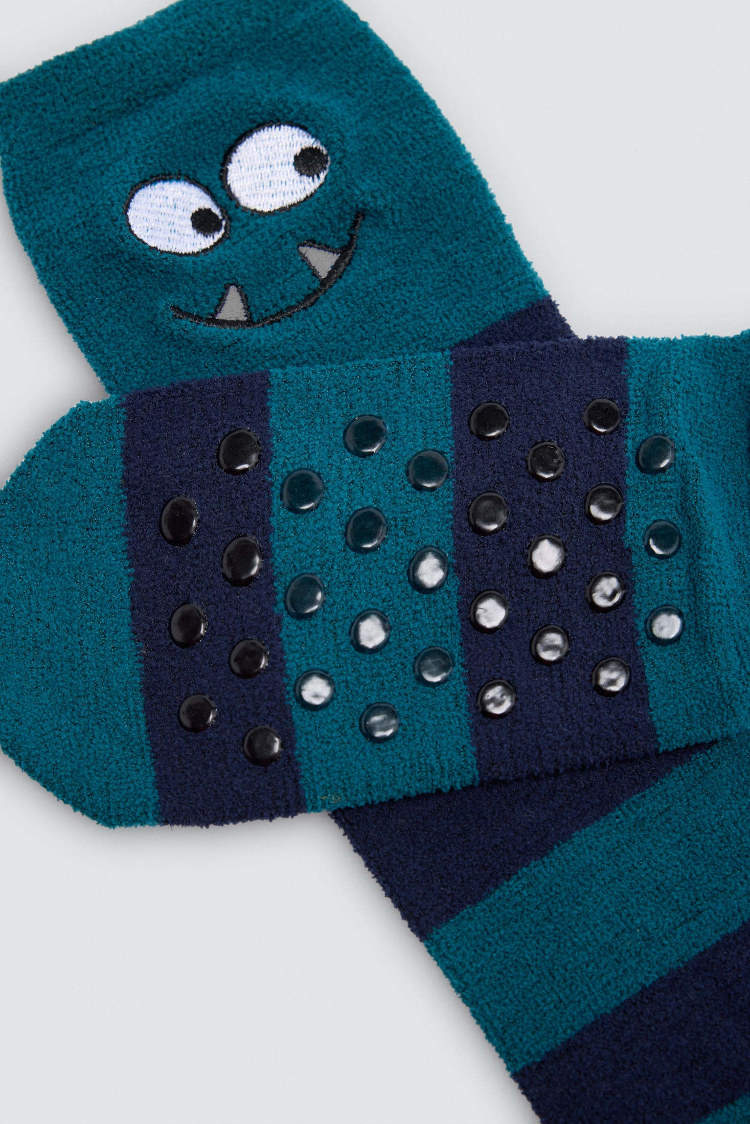 Pack of 3 boys' non-slip monster striped socks