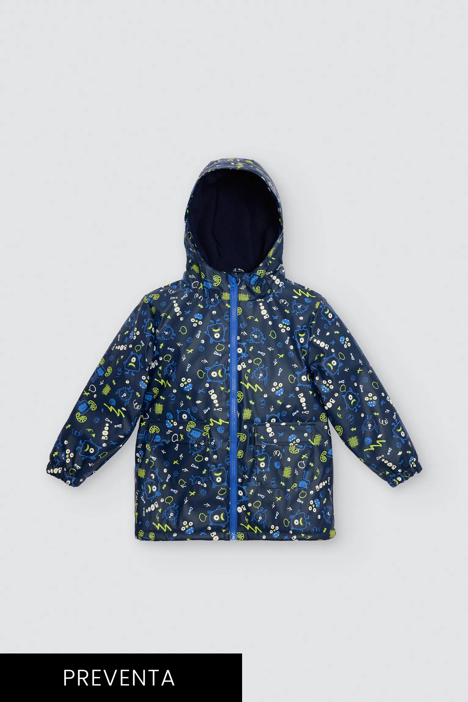 PRE-ORDER Boys' monster-print raincoat with fleece lining