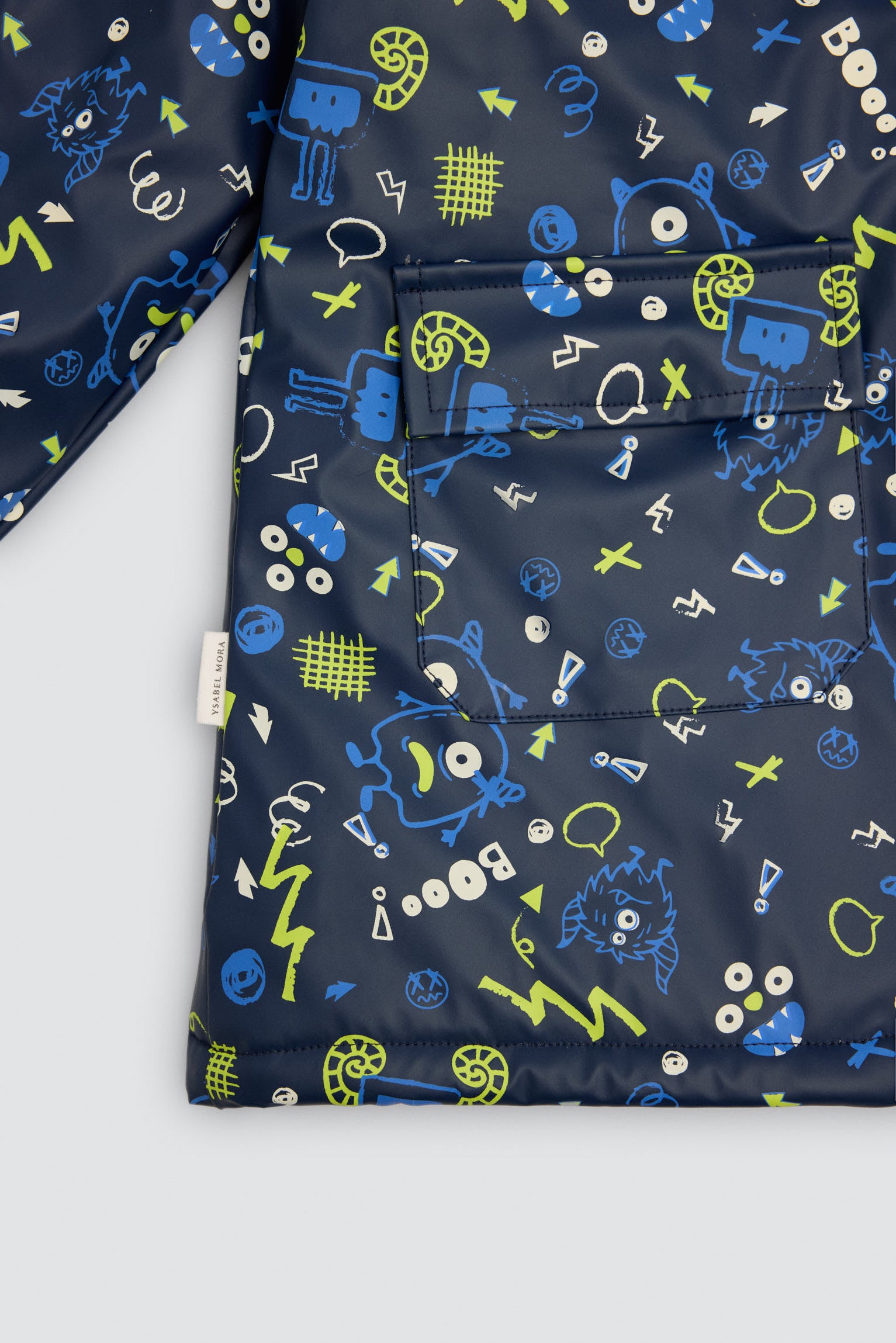 PRE-ORDER Boys' monster-print raincoat with fleece lining