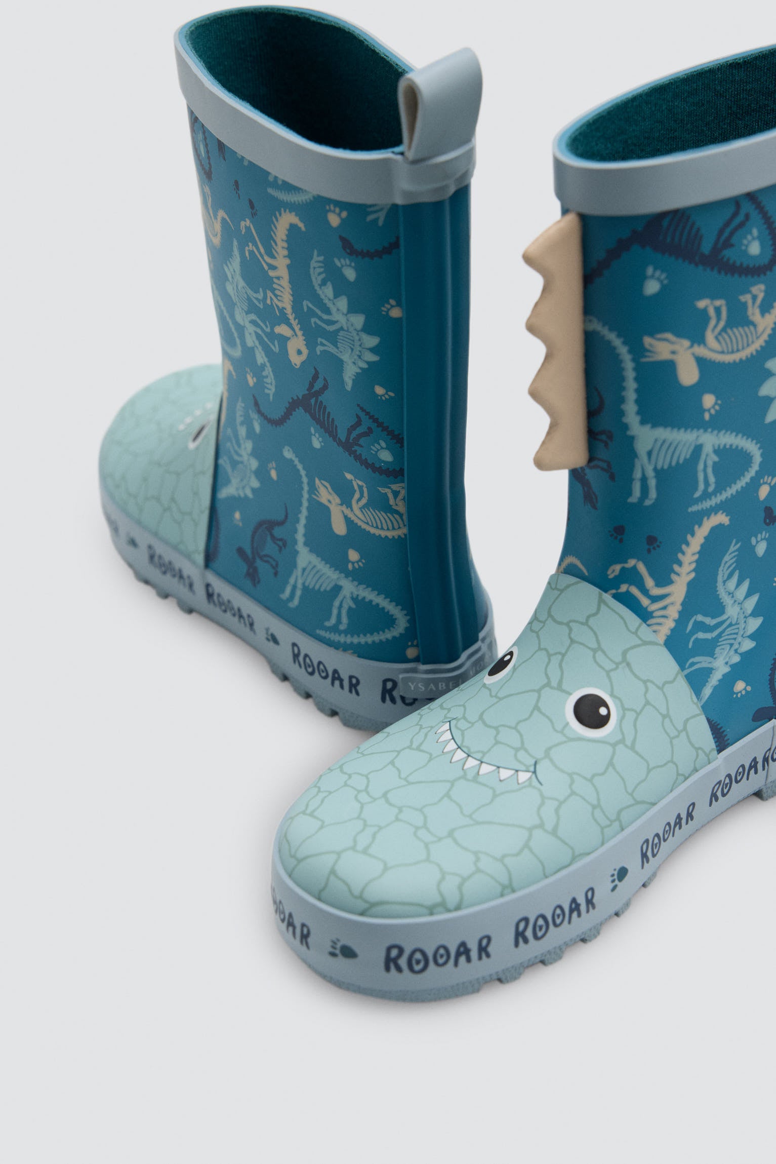 Boys' monster-print wellington boots with 3D details