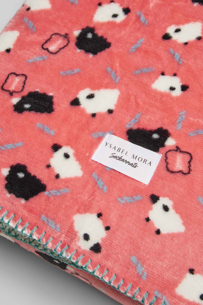 Pack of children's plush house boots & Sheep blanket