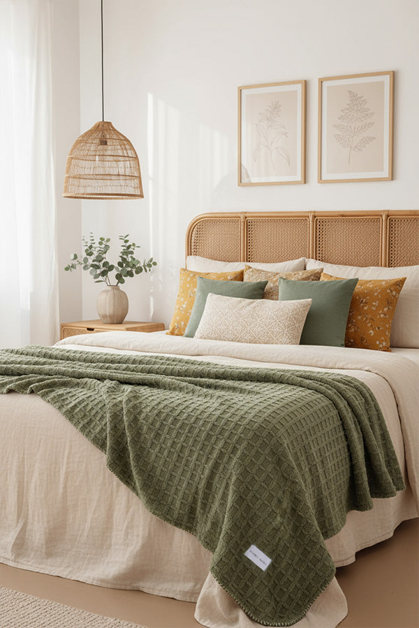 Textured fur plaid blanket