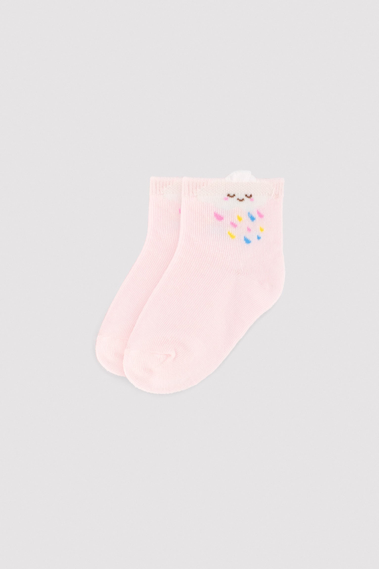 Pack of 3 baby short socks with unicorn and star print