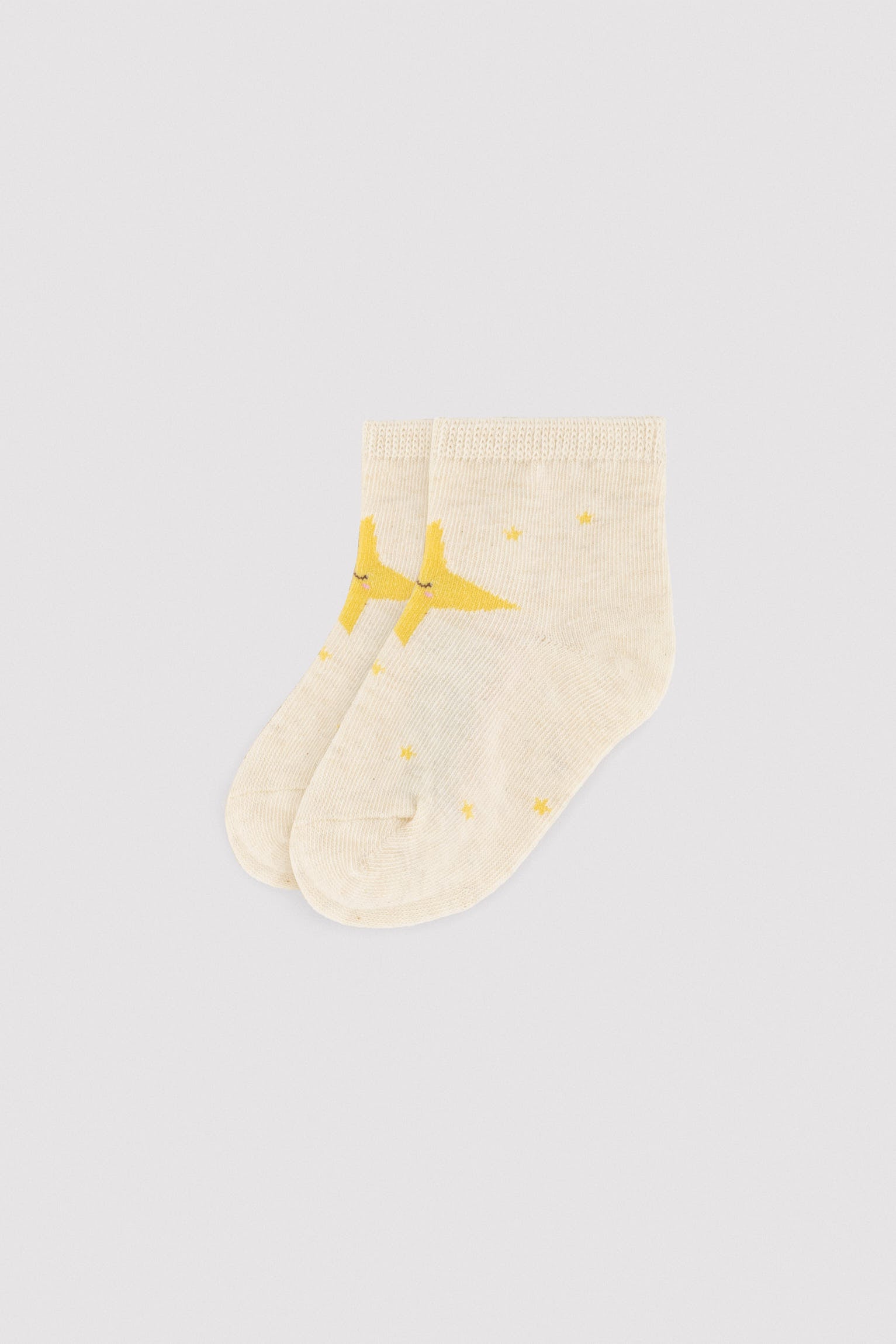 Pack of 3 baby short socks with unicorn and star print