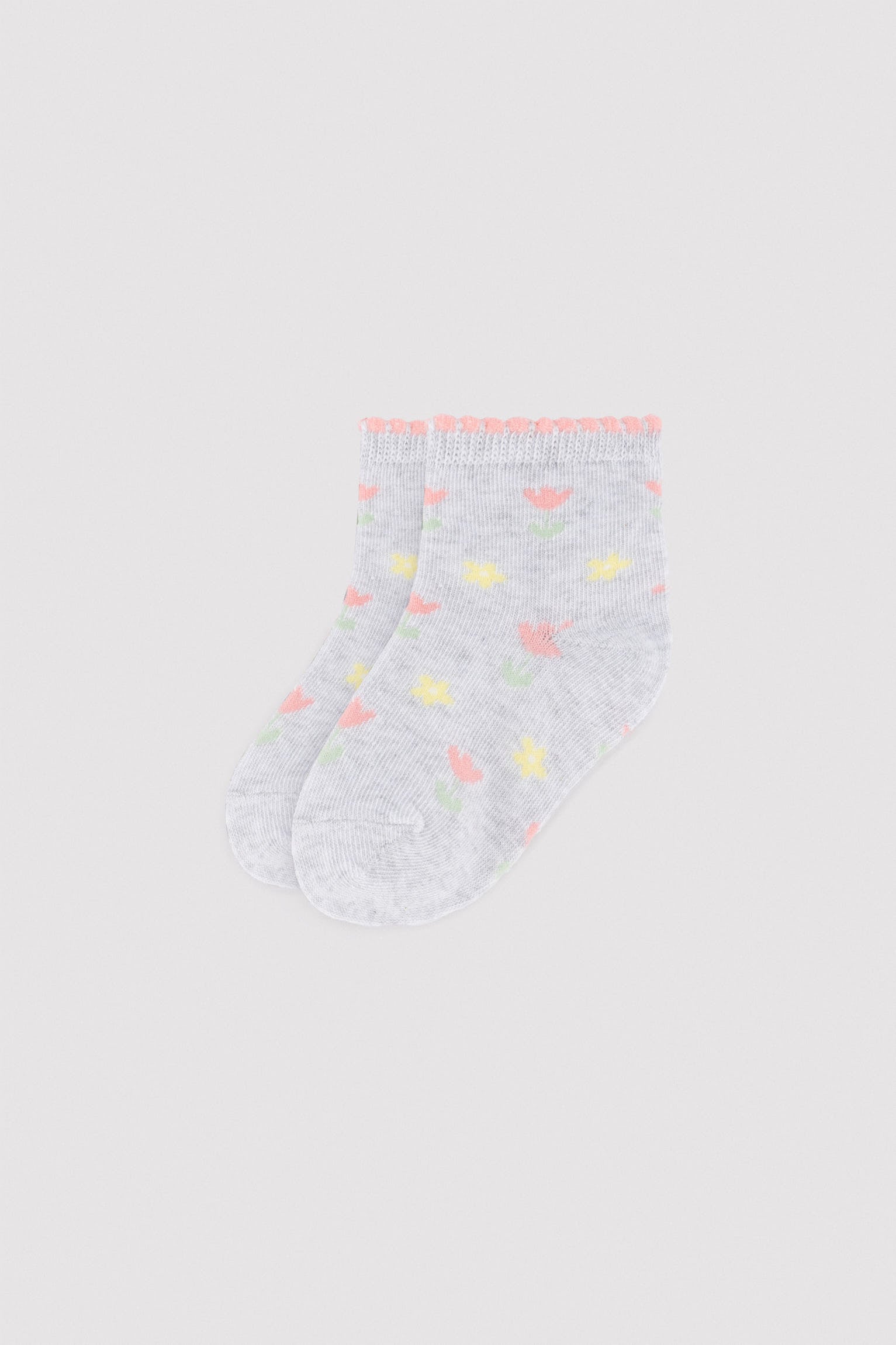 Pack of 3 baby short socks with lemon and strawberry print