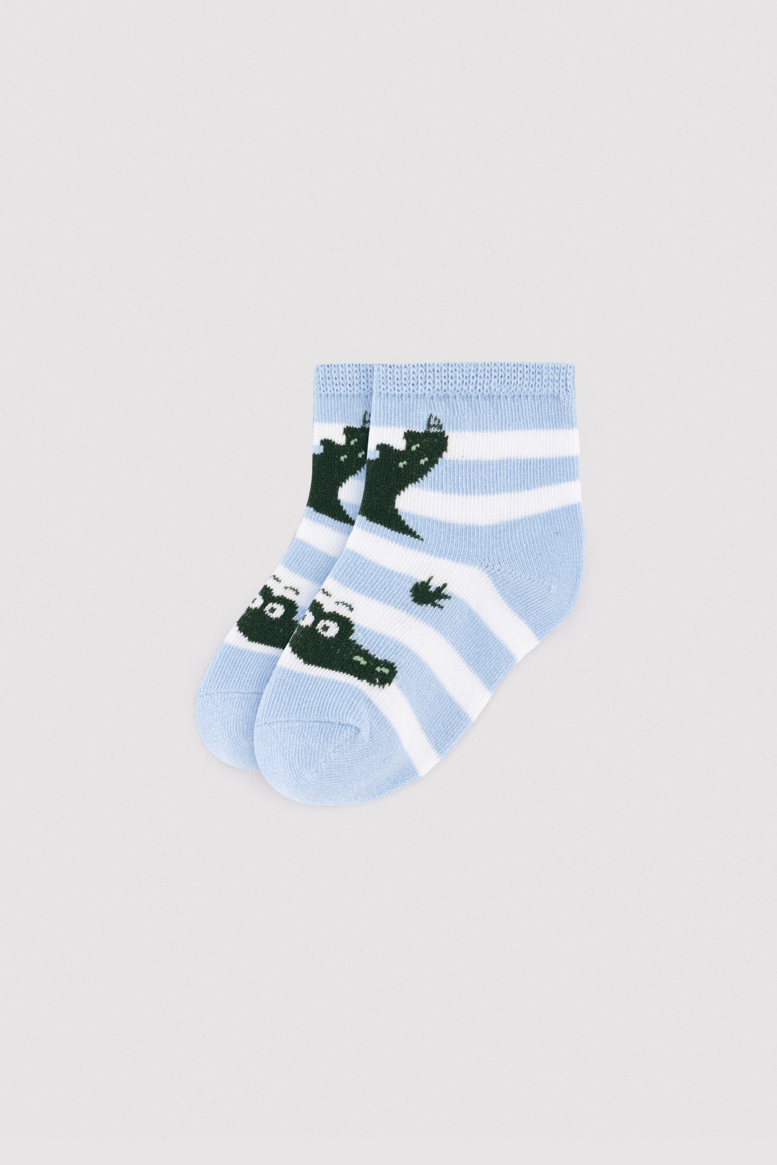 Pack of 3 baby short socks with crocodile print