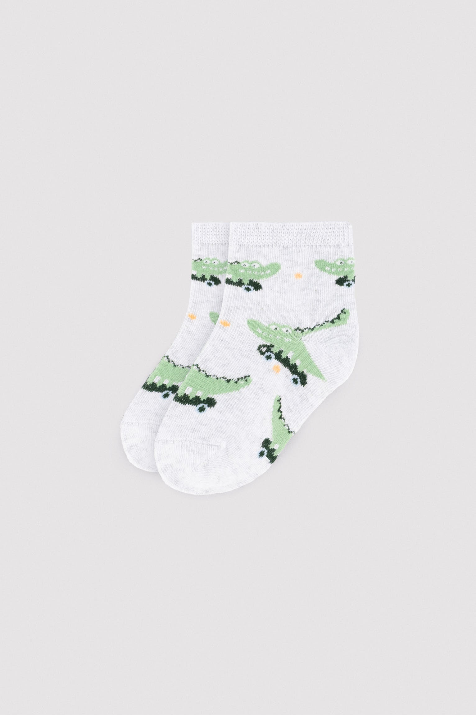 Pack of 3 baby short socks with crocodile print