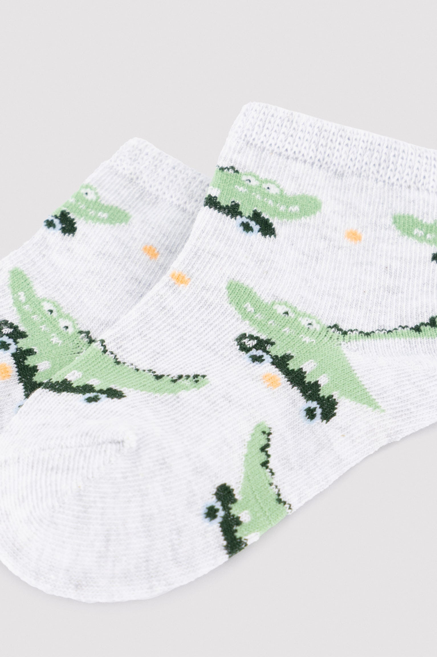Pack of 3 baby short socks with crocodile print