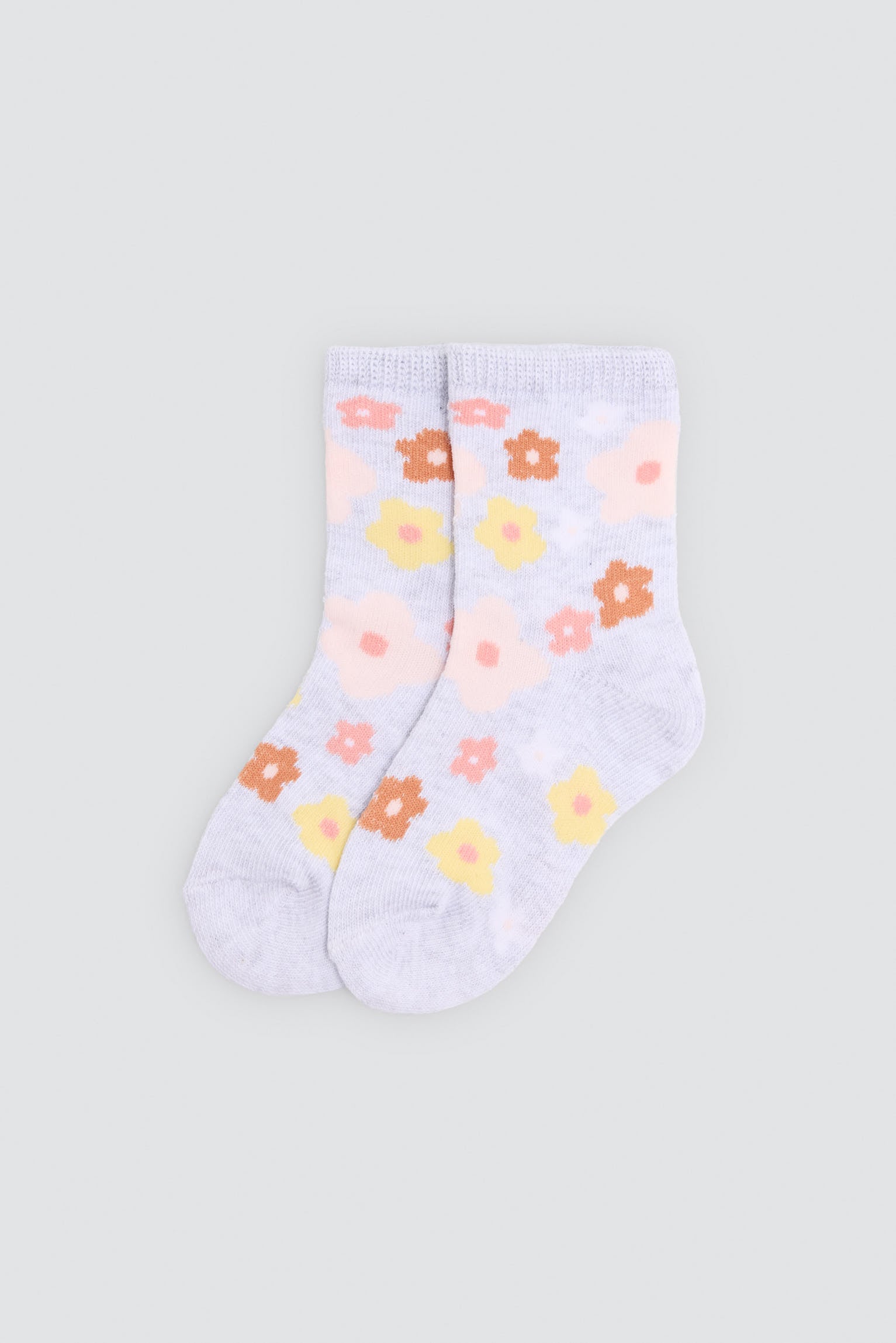 Pack of 4 baby socks with floral and fox prints