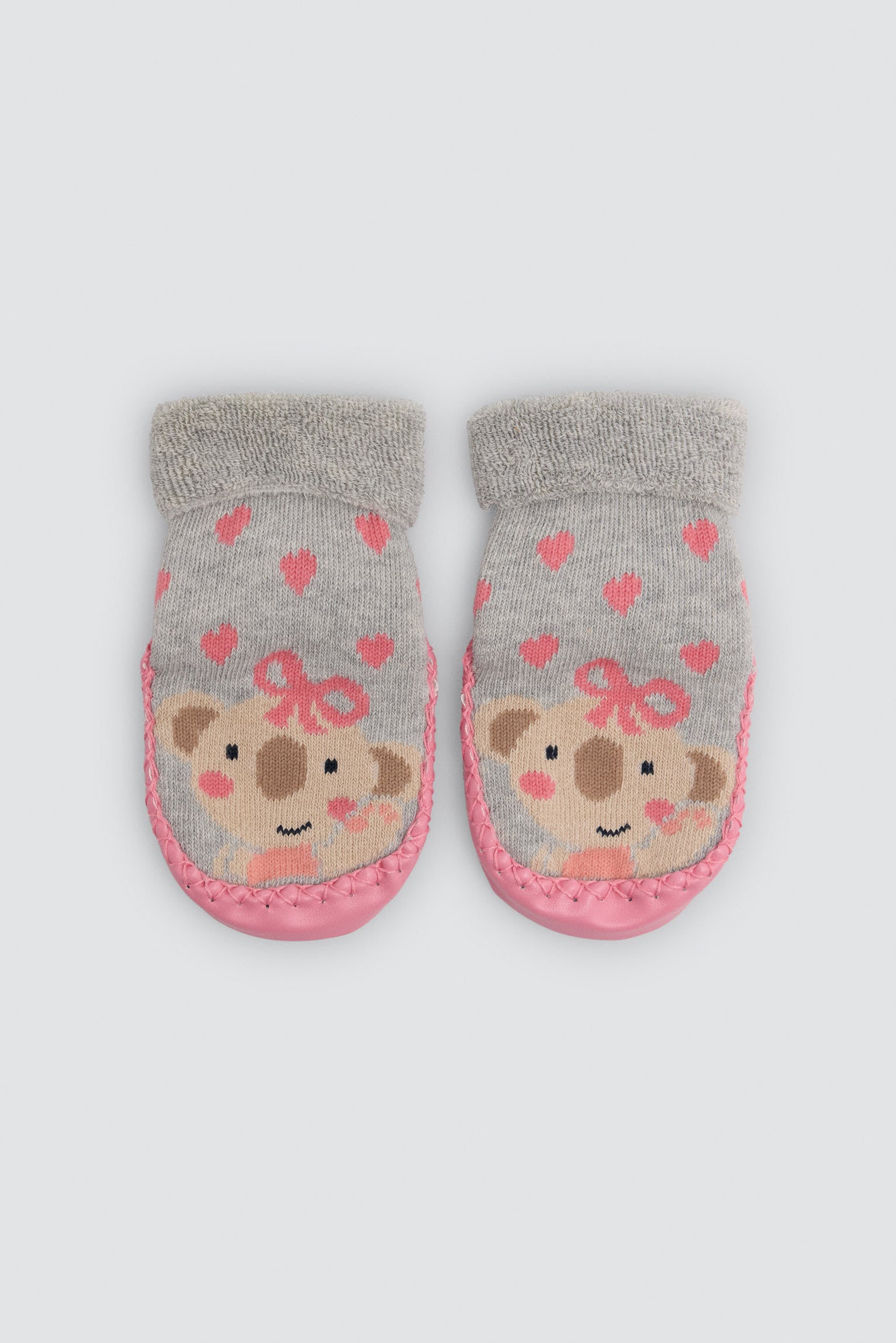 Calcetín zapatilla bebé térmico con suela antideslizante dibujo koala