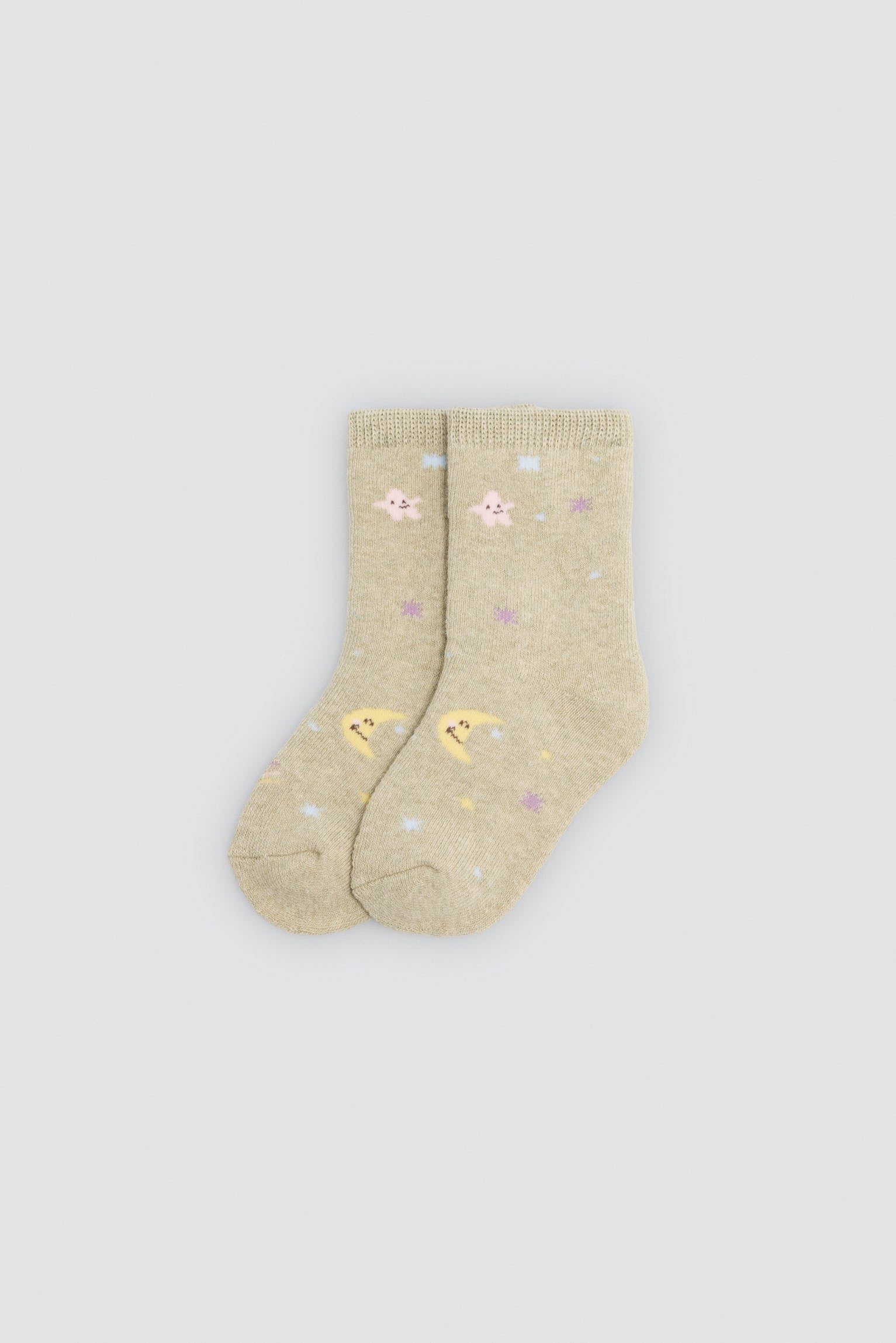 Pack of 4 baby thermal socks with moon and star prints