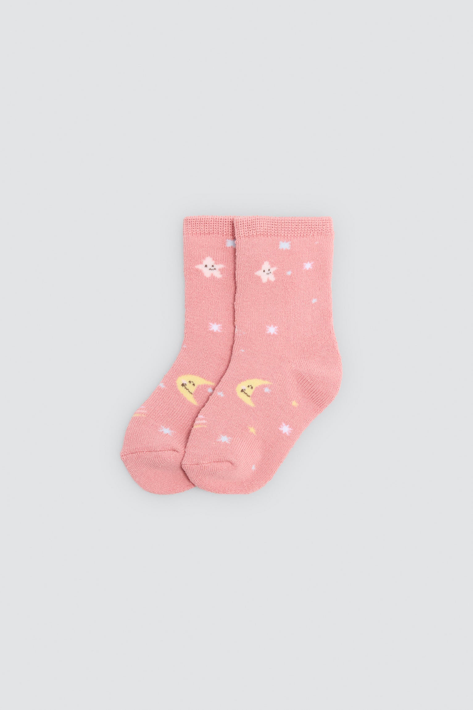 Pack of 4 baby thermal socks with moon and star prints