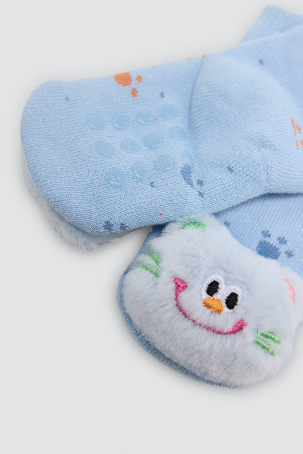 Pack of 2 baby sensory thermal non-slip socks with kittens