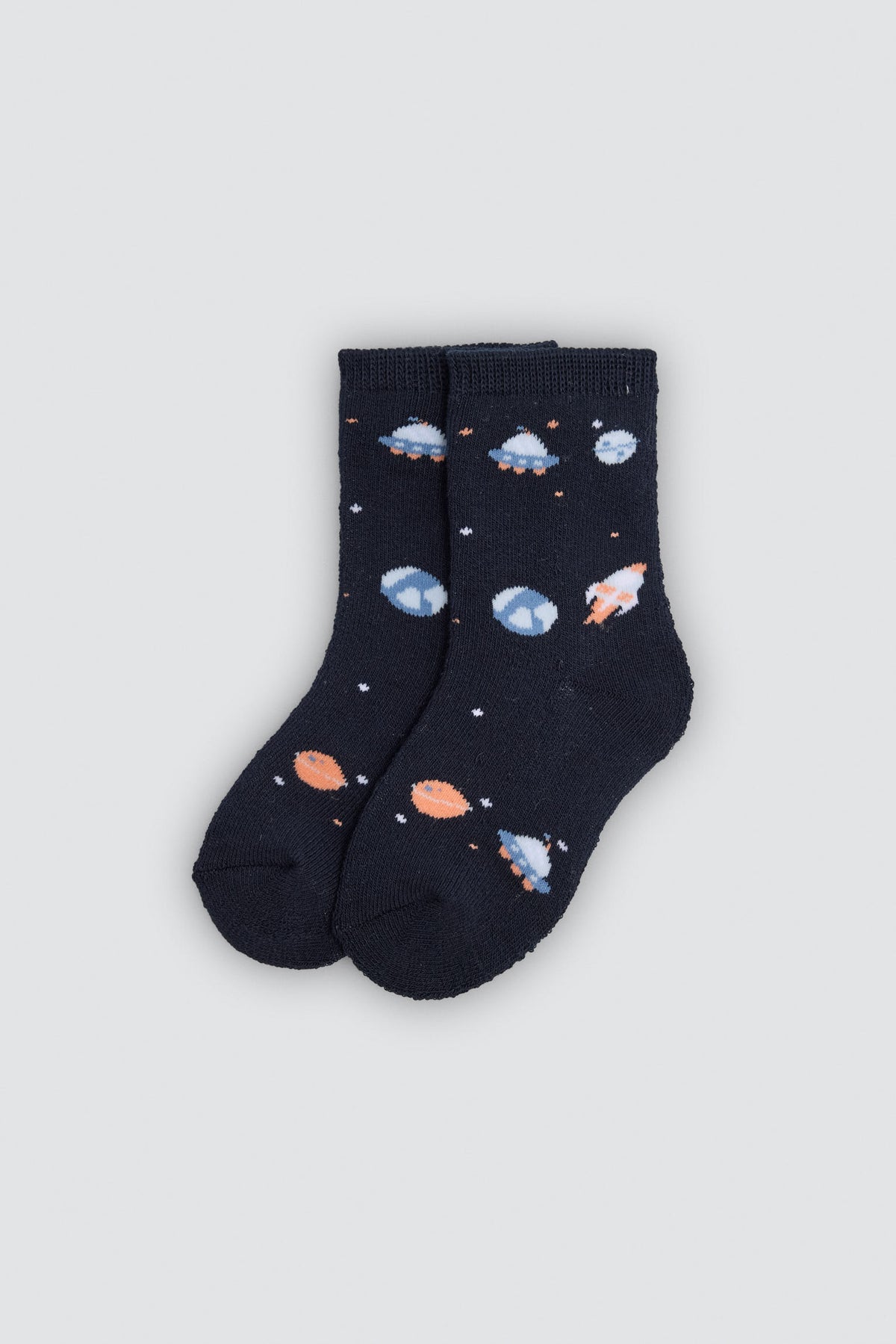 Pack of 4 baby thermal socks with space and rocket prints