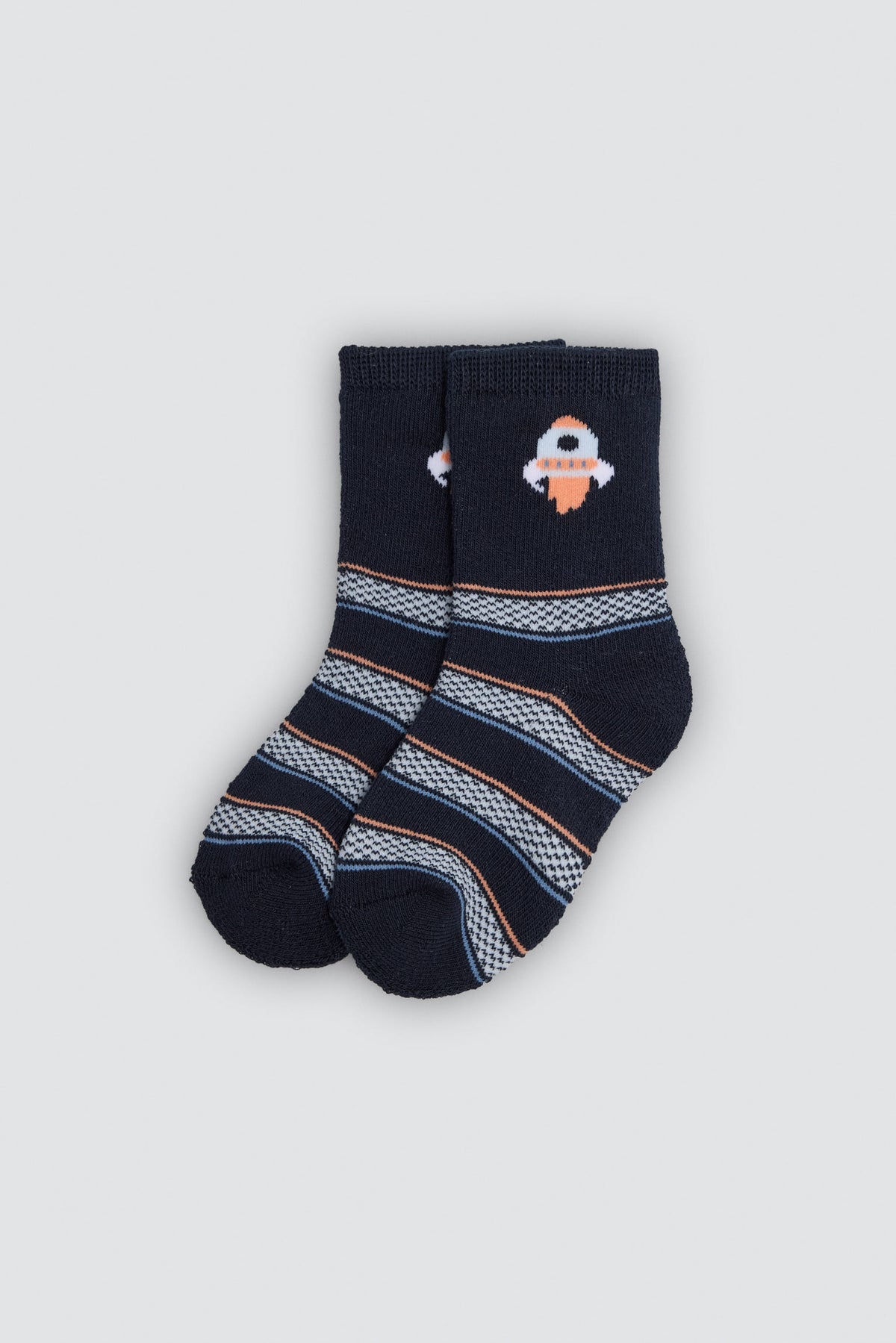 Pack of 4 baby thermal socks with space and rocket prints