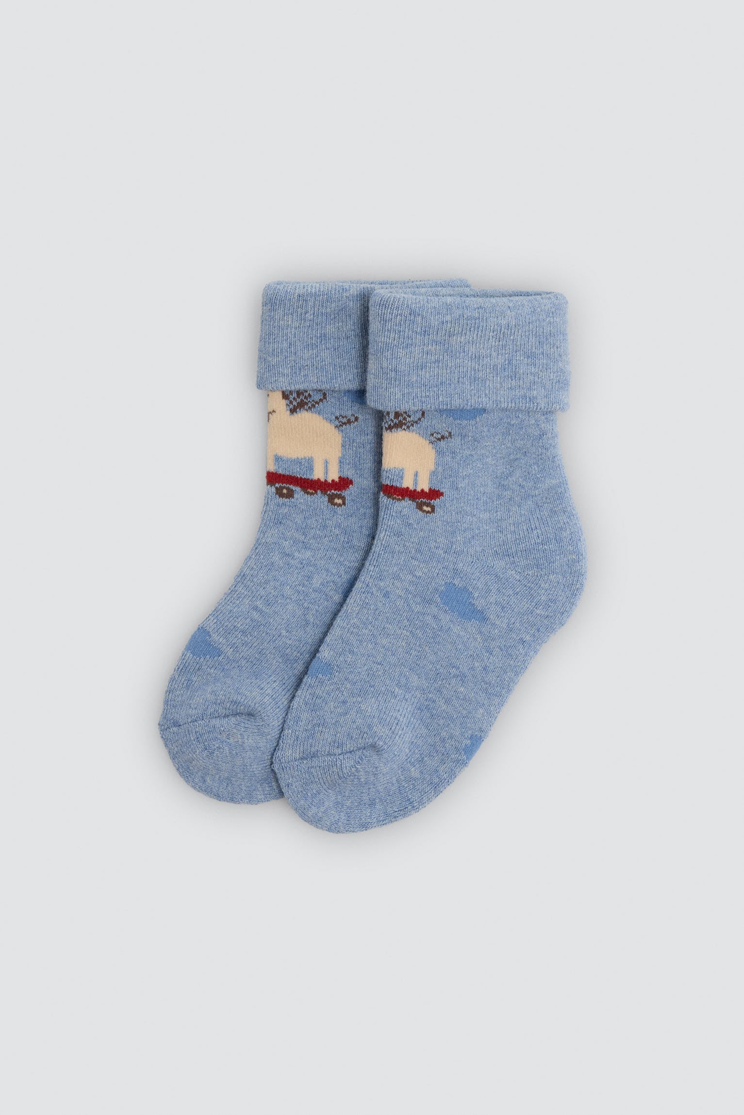 Pack of 4 baby thermal socks with tractor and pig prints