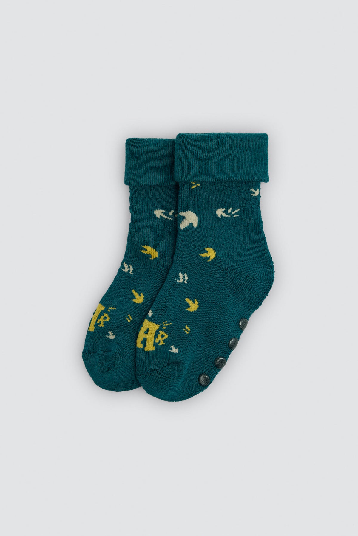 Pack of 4 baby thermal non-slip socks with tractor and arrow prints