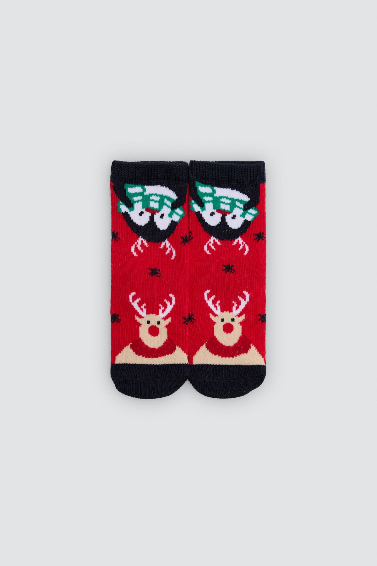 Pack of 2 baby Christmas socks with reindeer and Father Christmas