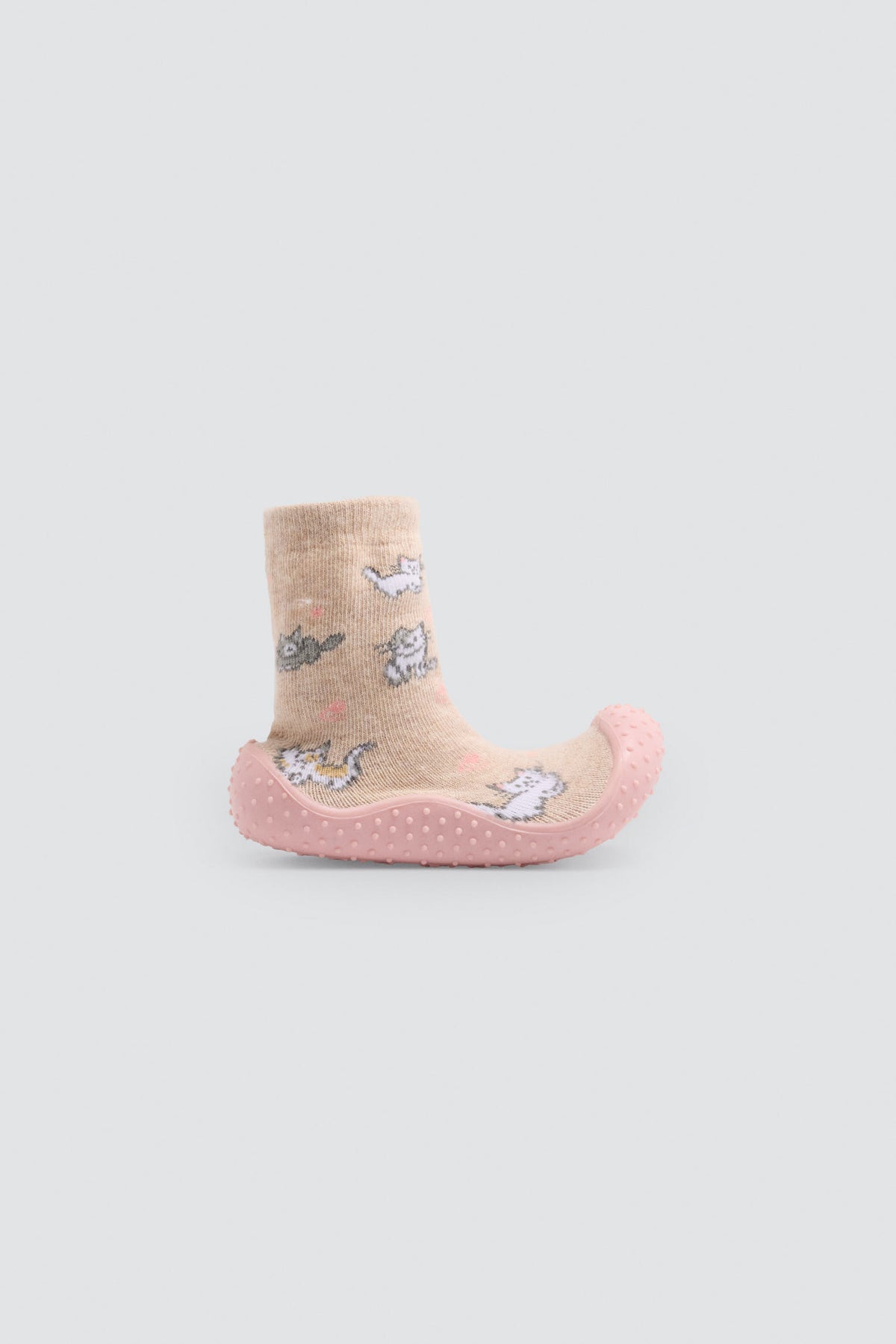 Baby girls' kitten-print slipper socks