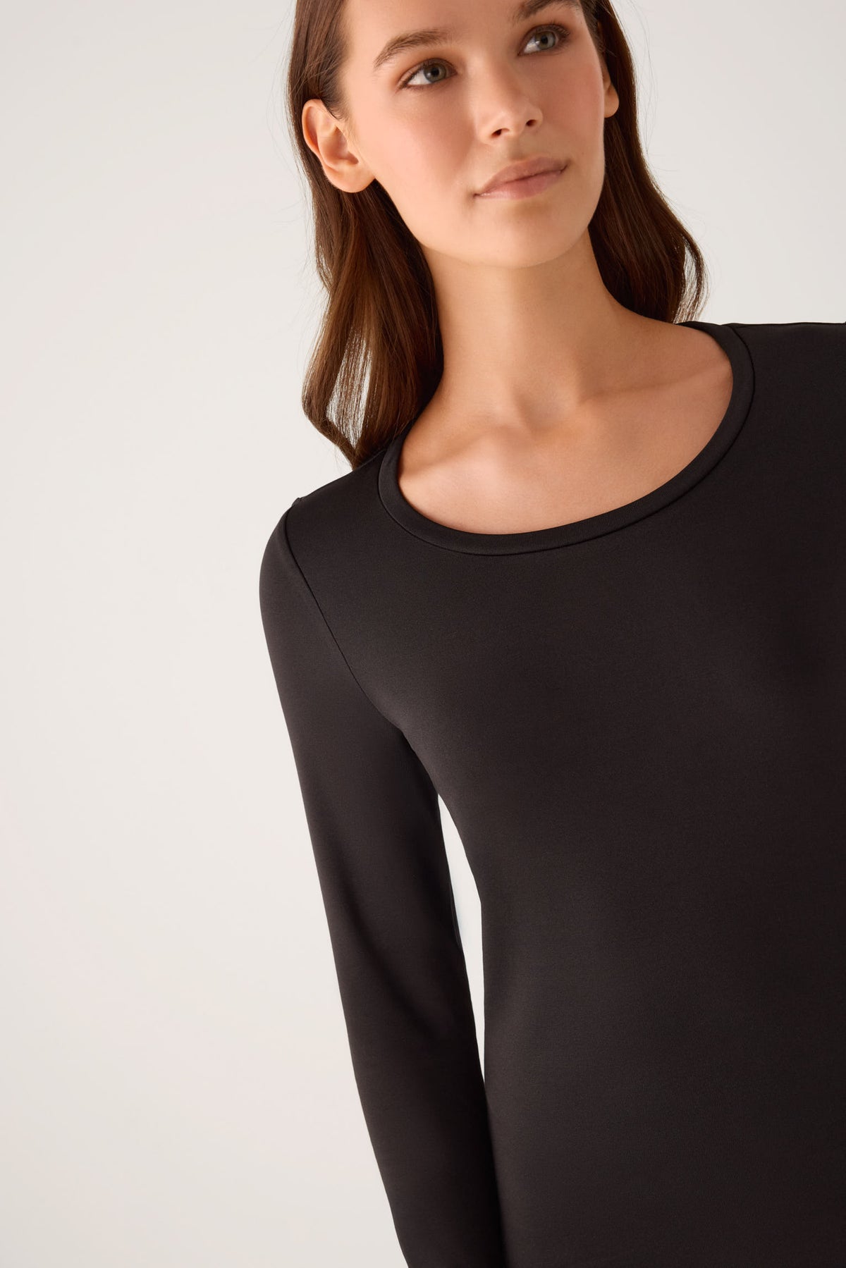 THERMAL Women's long sleeve round neck t-shirt black
