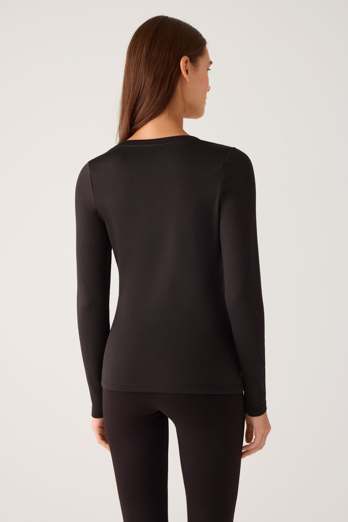 THERMAL Women's long sleeve round neck t-shirt black