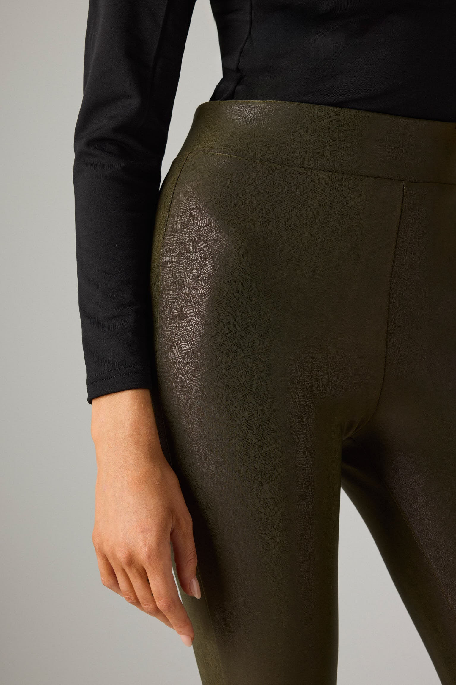 Thermal leggings leather effect