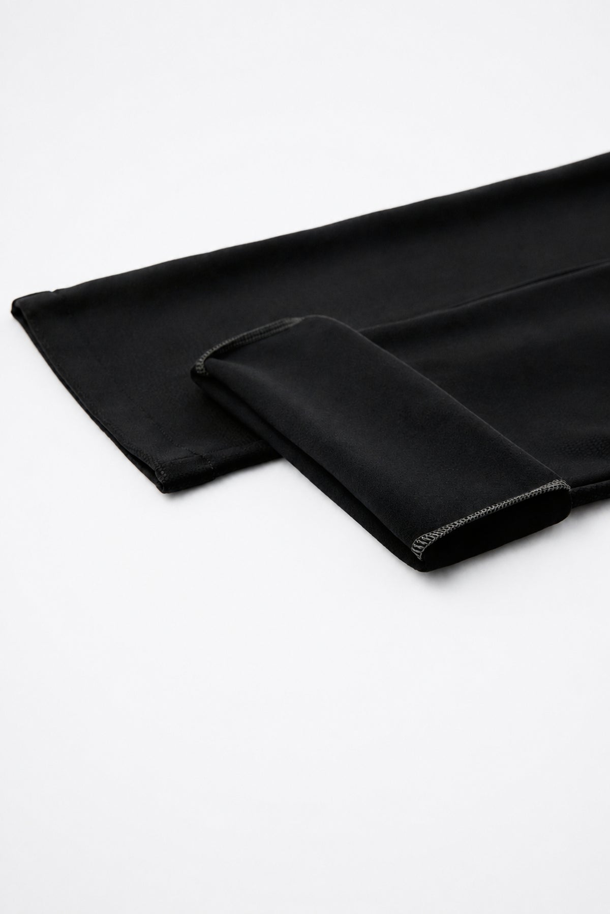 THERMAL black faux-leather flared push-up trousers
