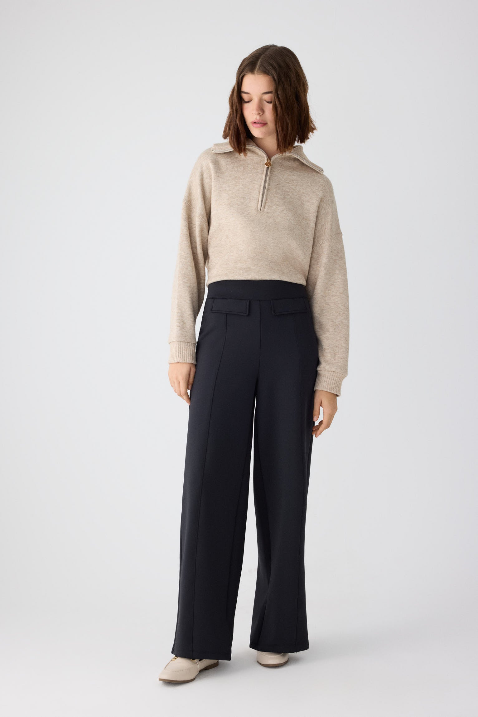 70473-negro-pantalon-mujer-ancho-de-tiro-alto-nervio-central-verde-negro